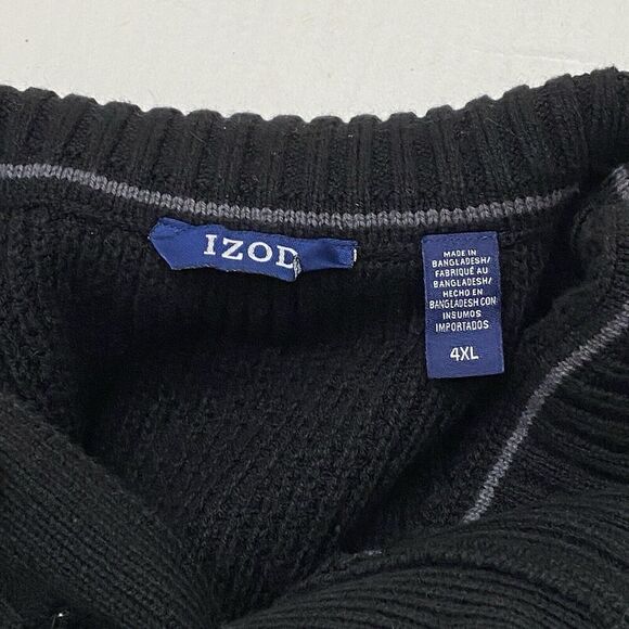 New Izod Men's 4XL Quarter Button Shelter Island Color Block Pullover Sweater - Picture 3 of 10